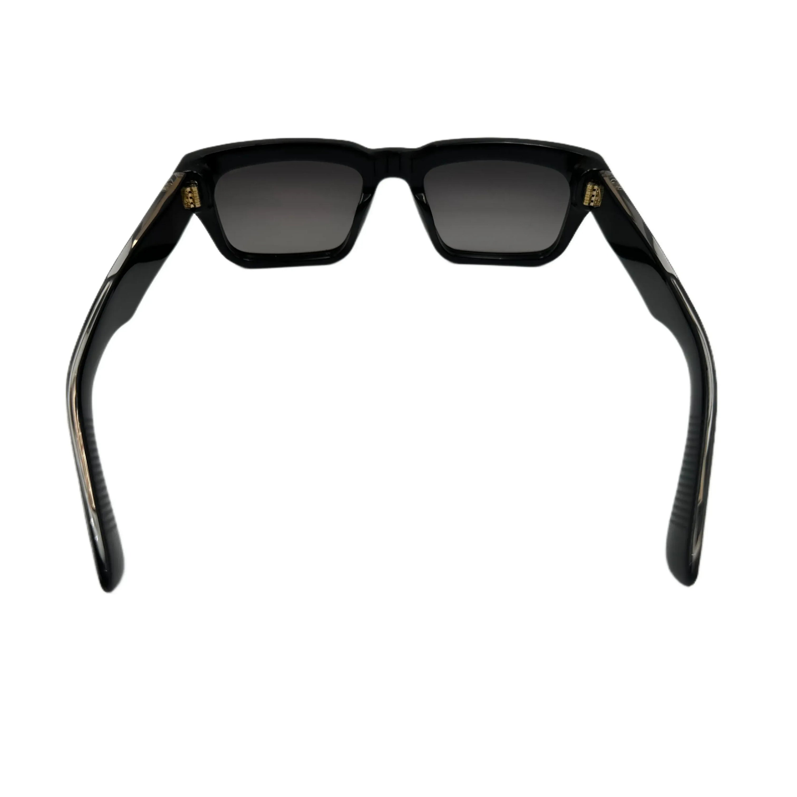 LABYRINTHE IN CARBON: BLACK TITANIUM METAL FRAME SUNGLASSES WITH TEAL